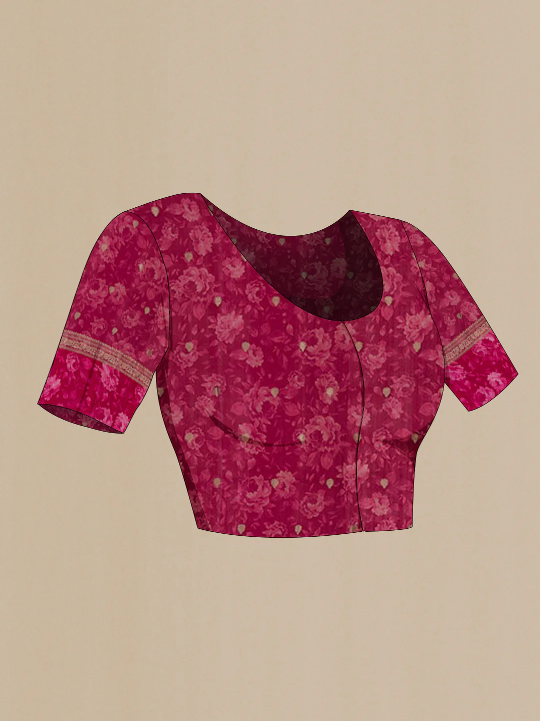 Magenta Tussar Silk Saree - Image 4
