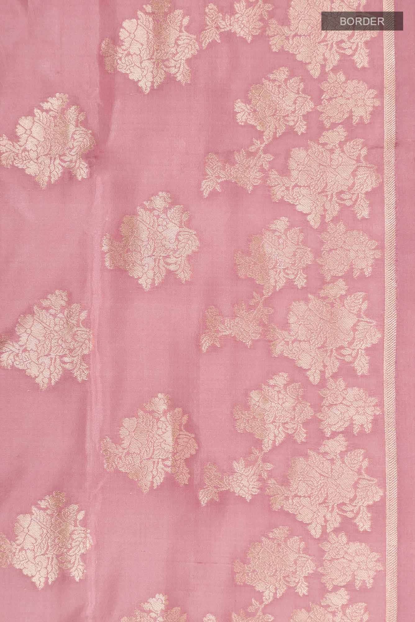 Chameli Chic-Peach Banarasi Silk Saree - Image 5
