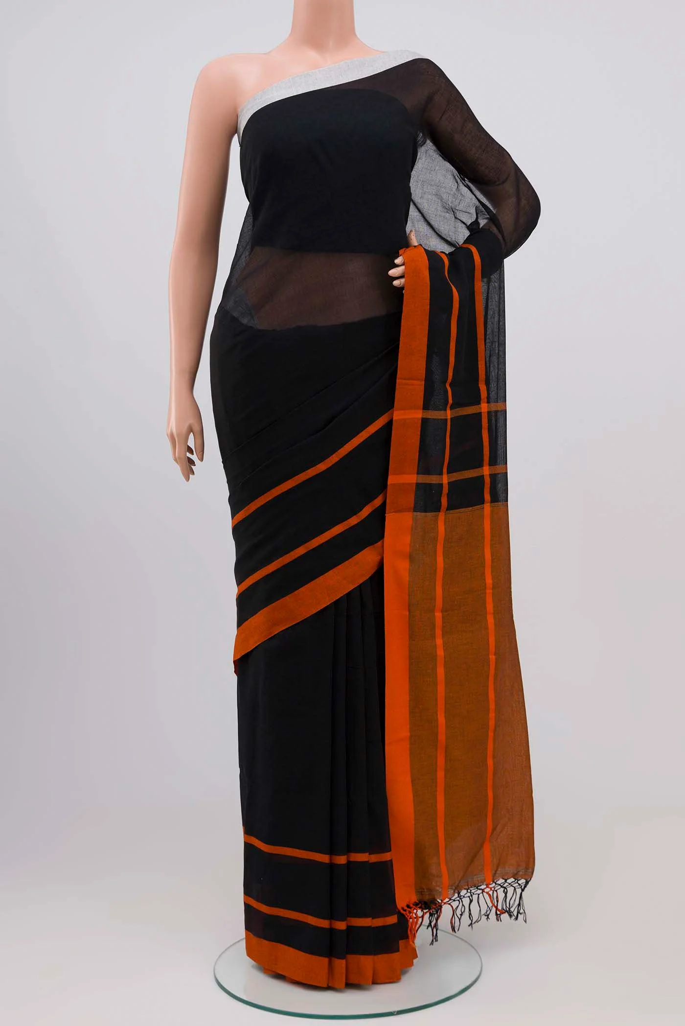 Chhaya-Black Cotton Saree - Image 2