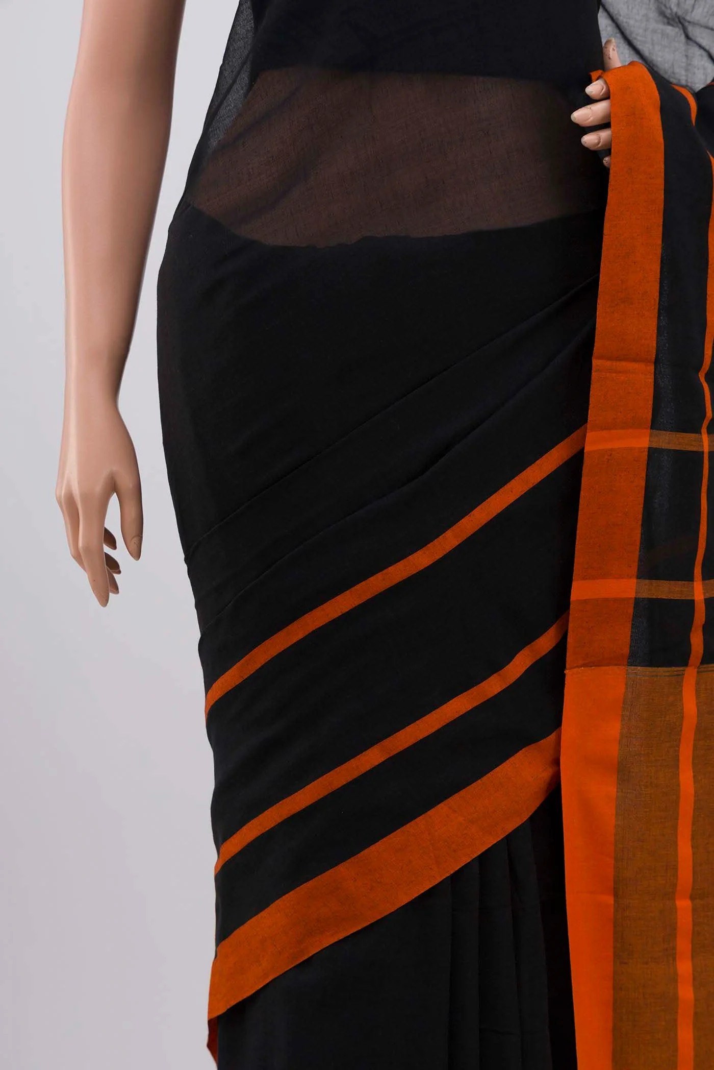Chhaya-Black Cotton Saree - Image 4