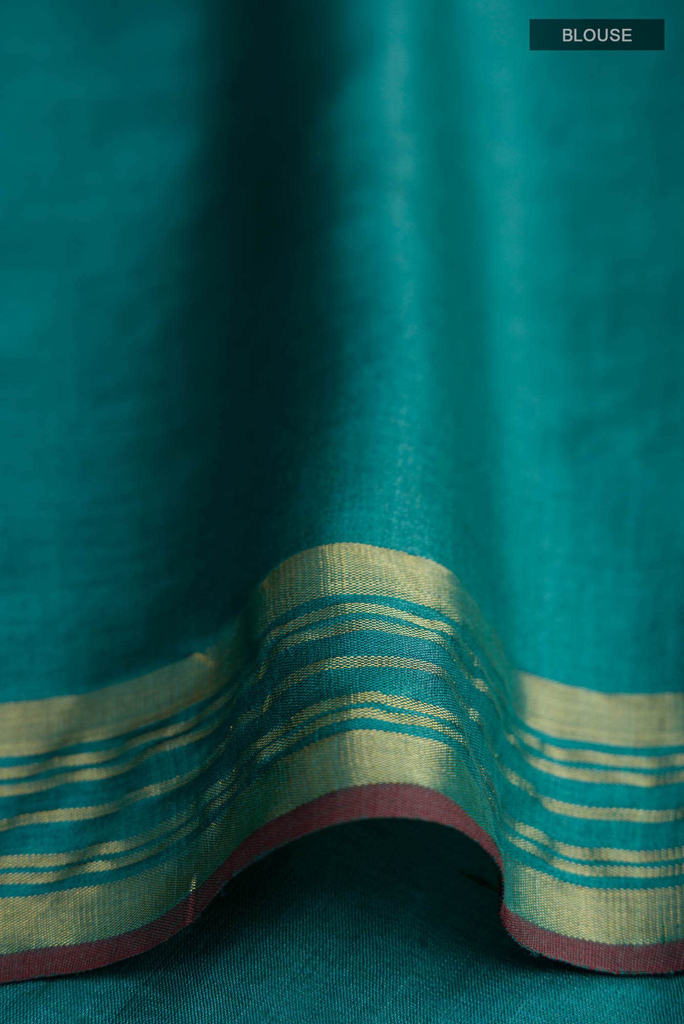 Chili Lily-Green Tussar Silk Saree - Image 8