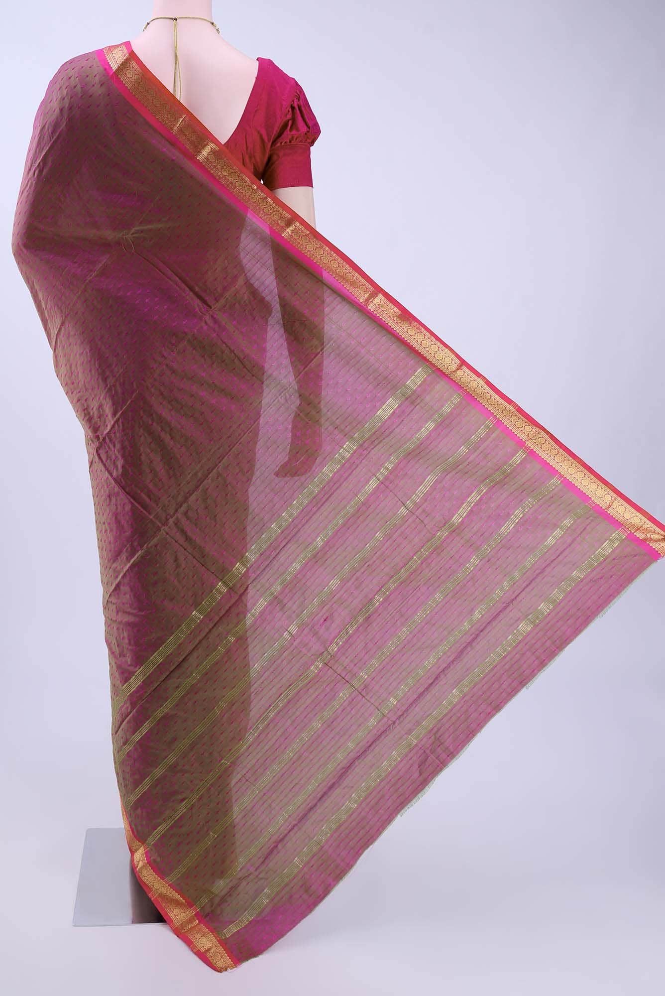 Cinnamon Blended Bangalore Silk Saree - Image 2