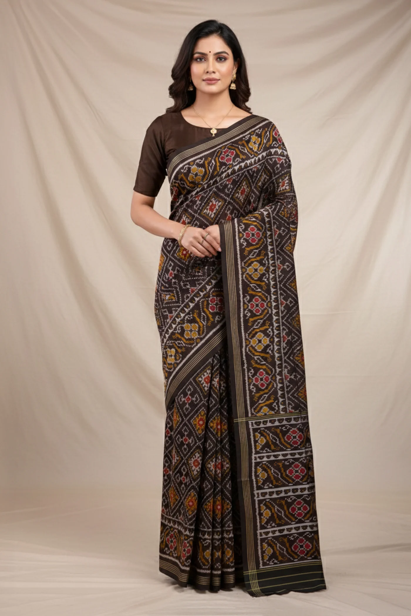 Black Pochampally Silk Saree