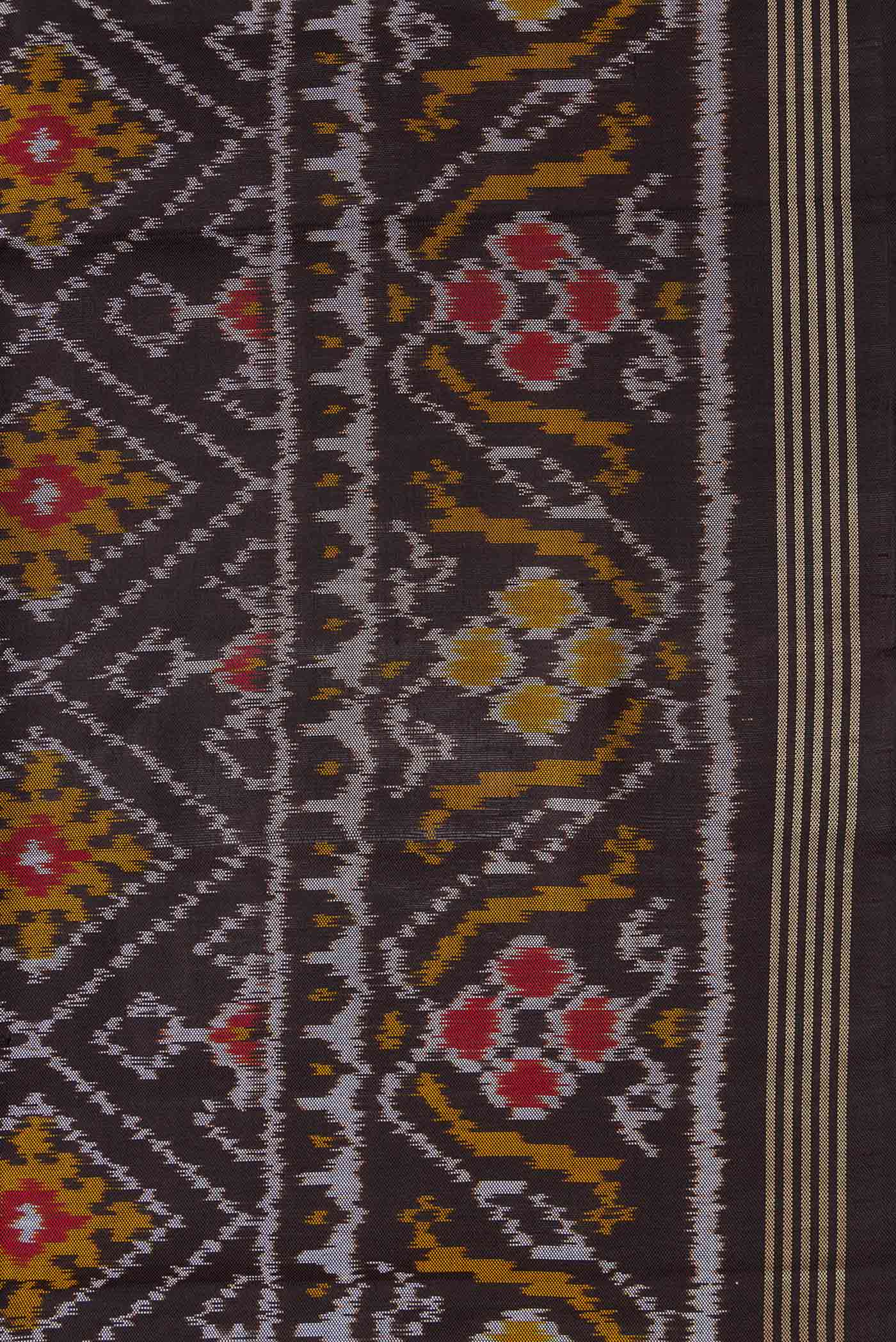 Black Pochampally Silk Saree - Image 4