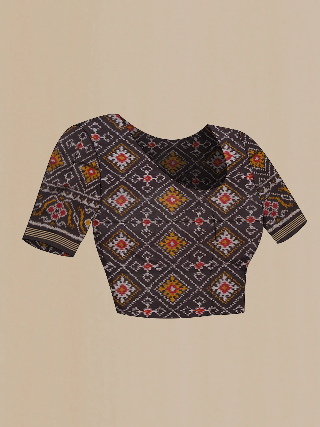 Black Pochampally Silk Saree - Image 6