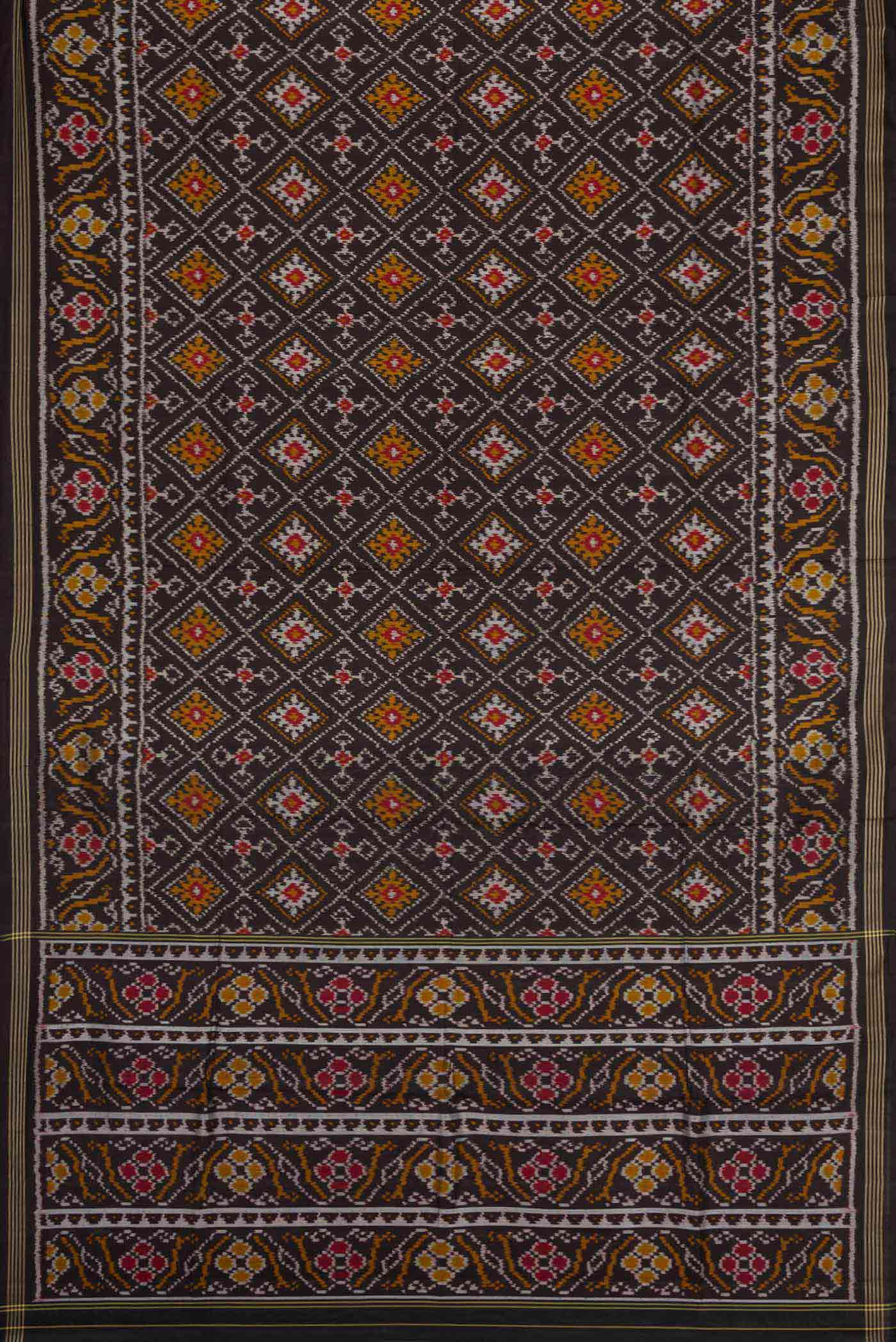 Black Pochampally Silk Saree - Image 7