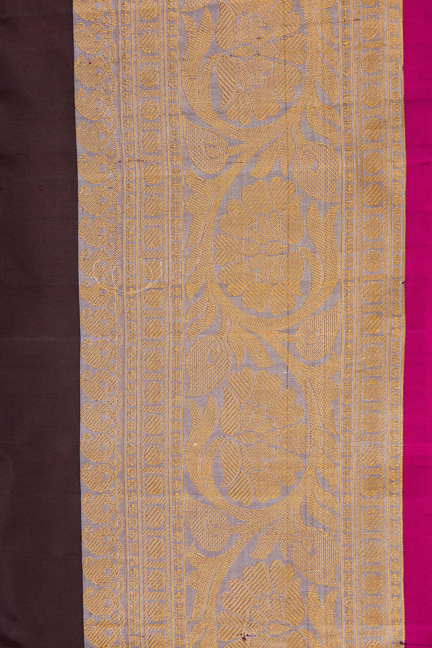 Coffee Brown Gadwal Silk Saree - Image 3