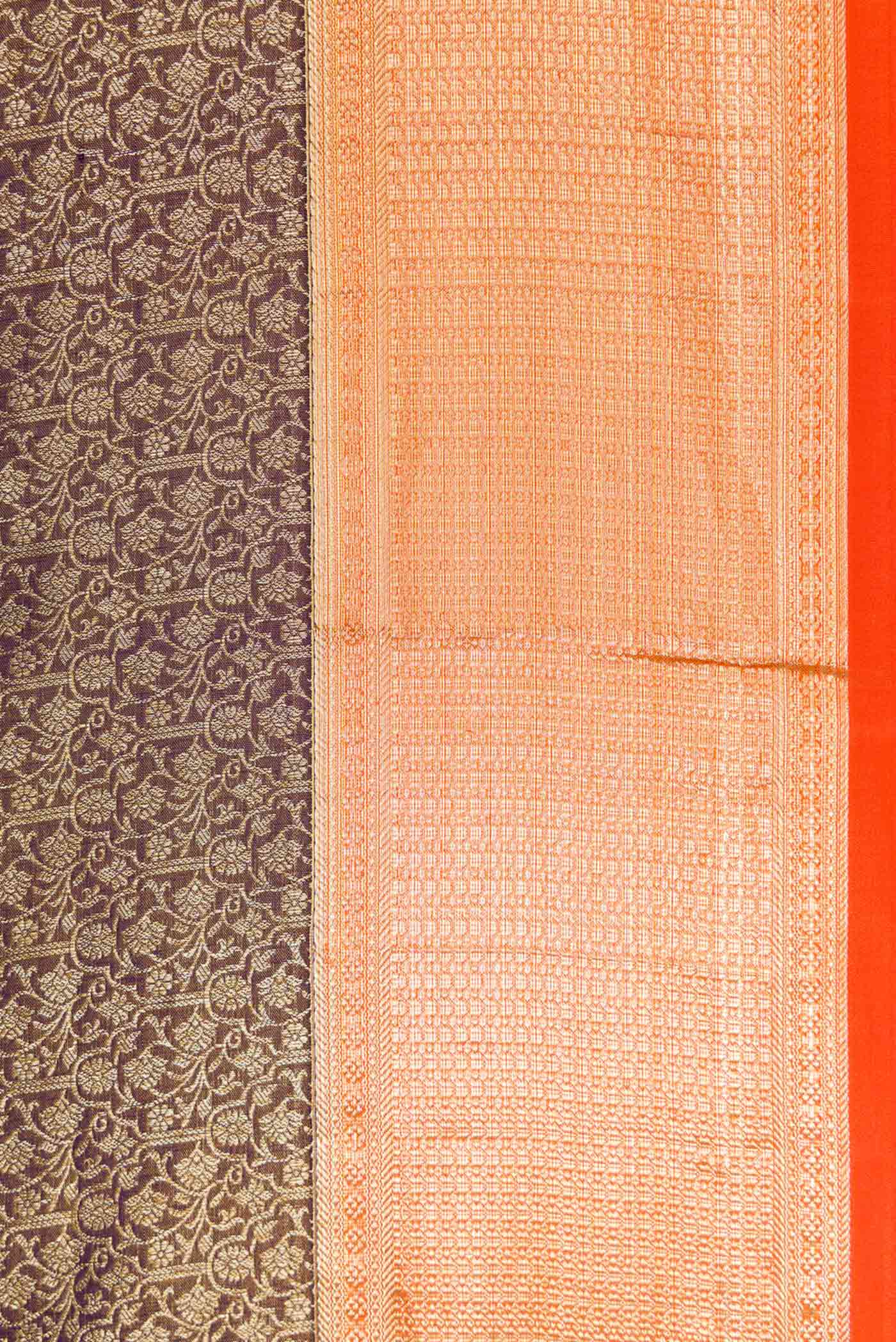 Coffee Brown Dual Tone Kanchipuram Silk Saree - Image 3