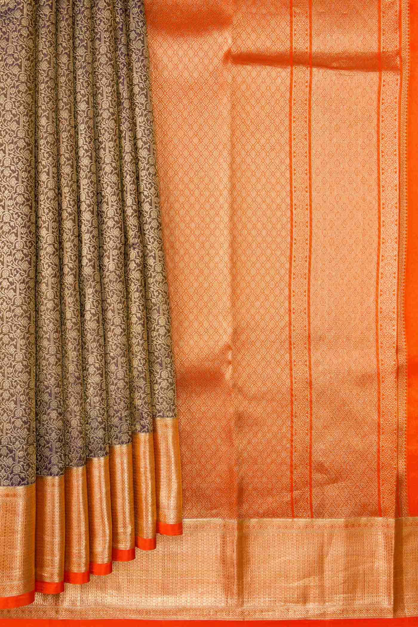 Coffee Brown Dual Tone Kanchipuram Silk Saree - Image 4