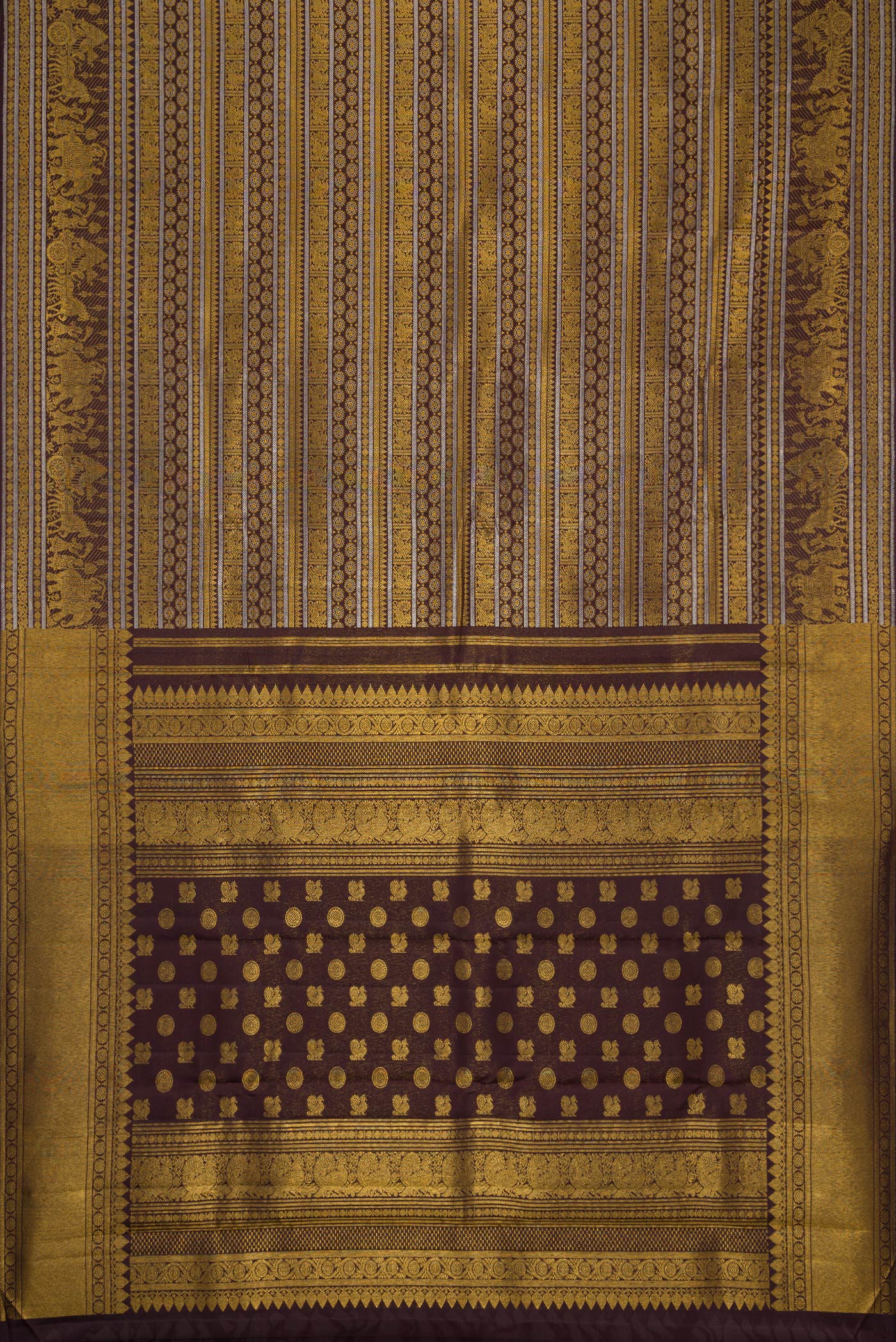 Coffee Brown Kanchipuram Silk Saree - Image 6