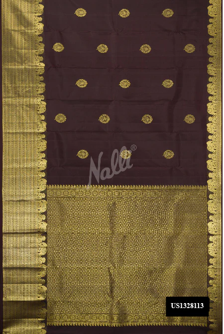 Coffee Brown Dual Tone Kanchipuram Silk Saree
