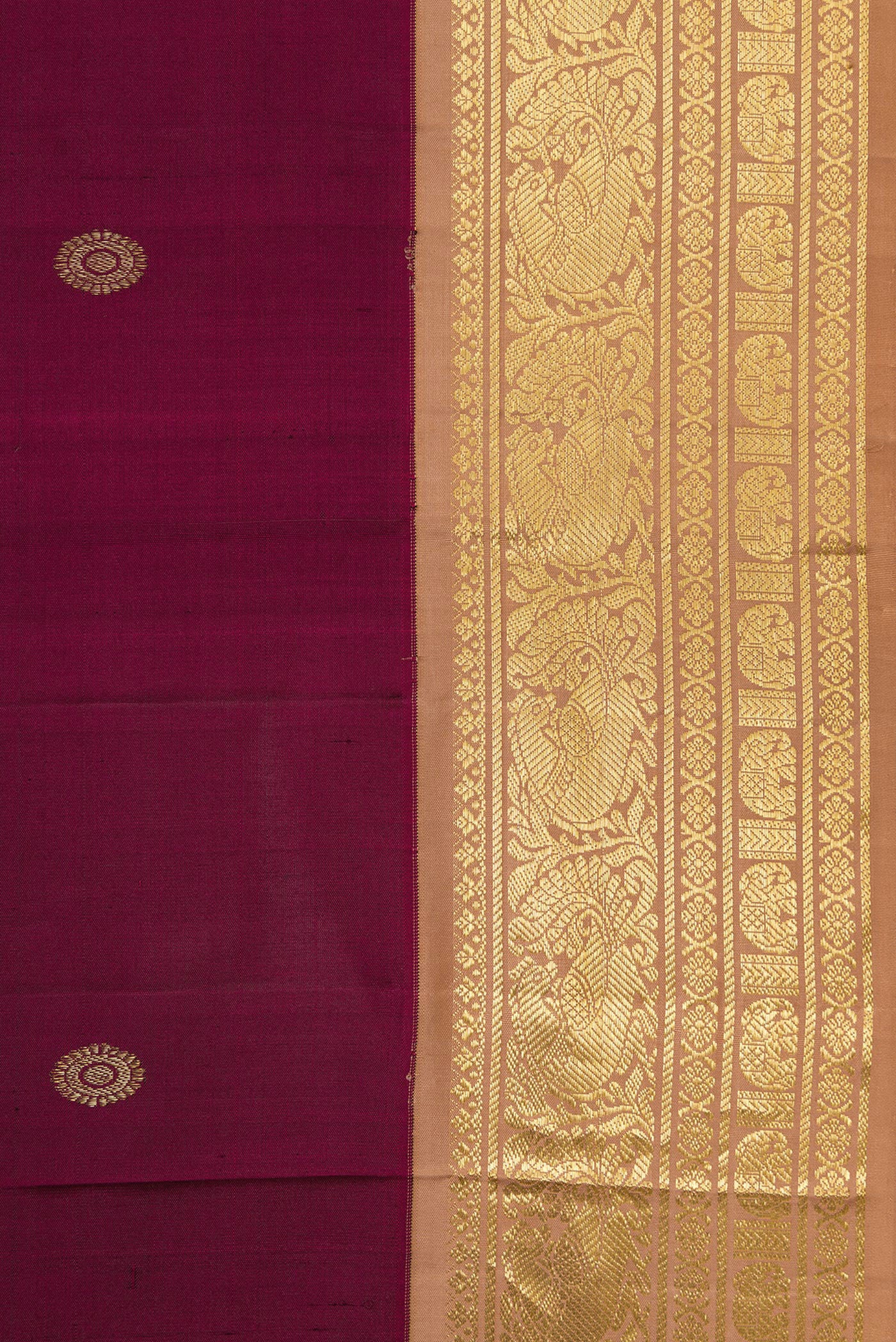 Maroon Kanjivaram Silk Saree - Image 3