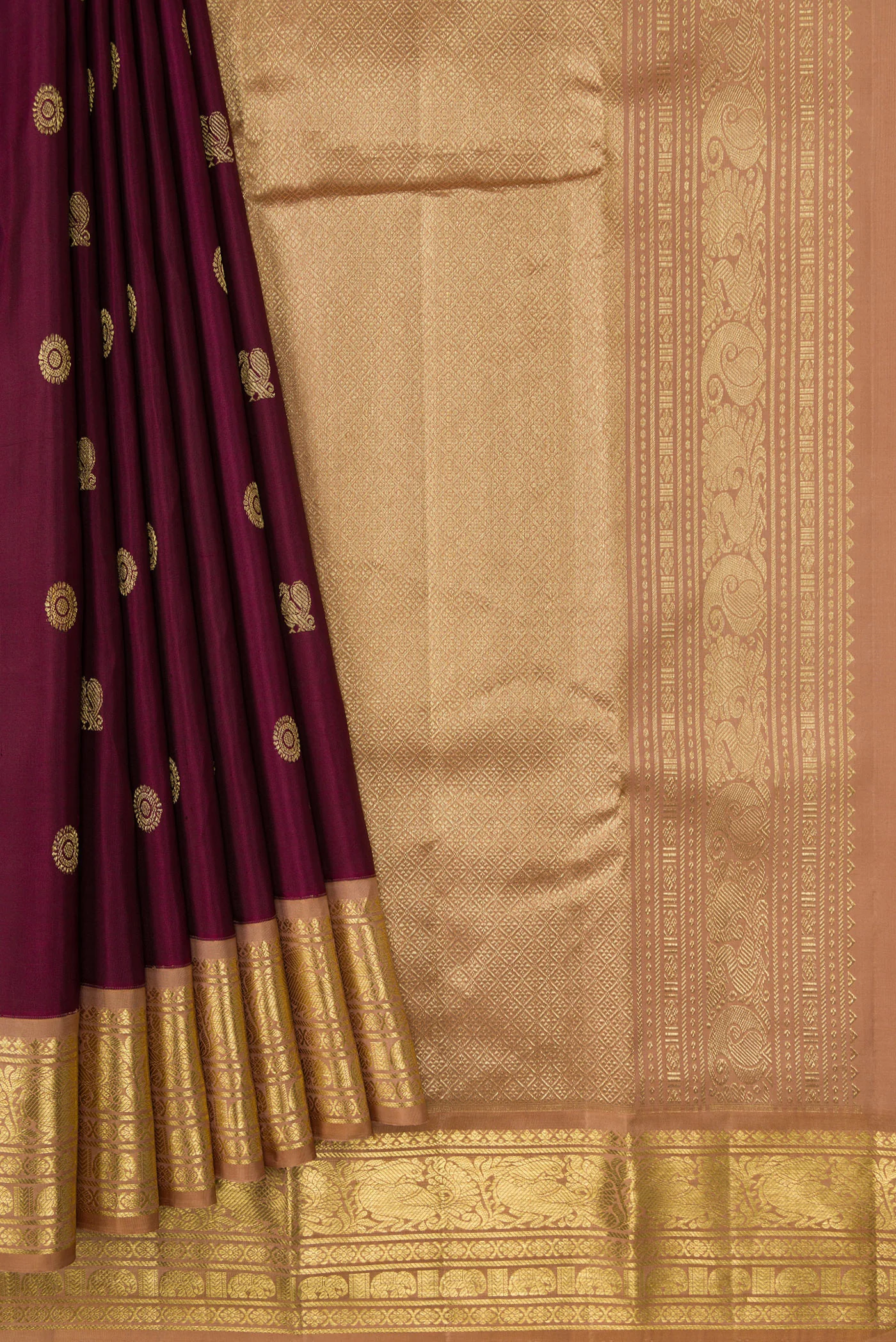 Maroon Kanjivaram Silk Saree - Image 4