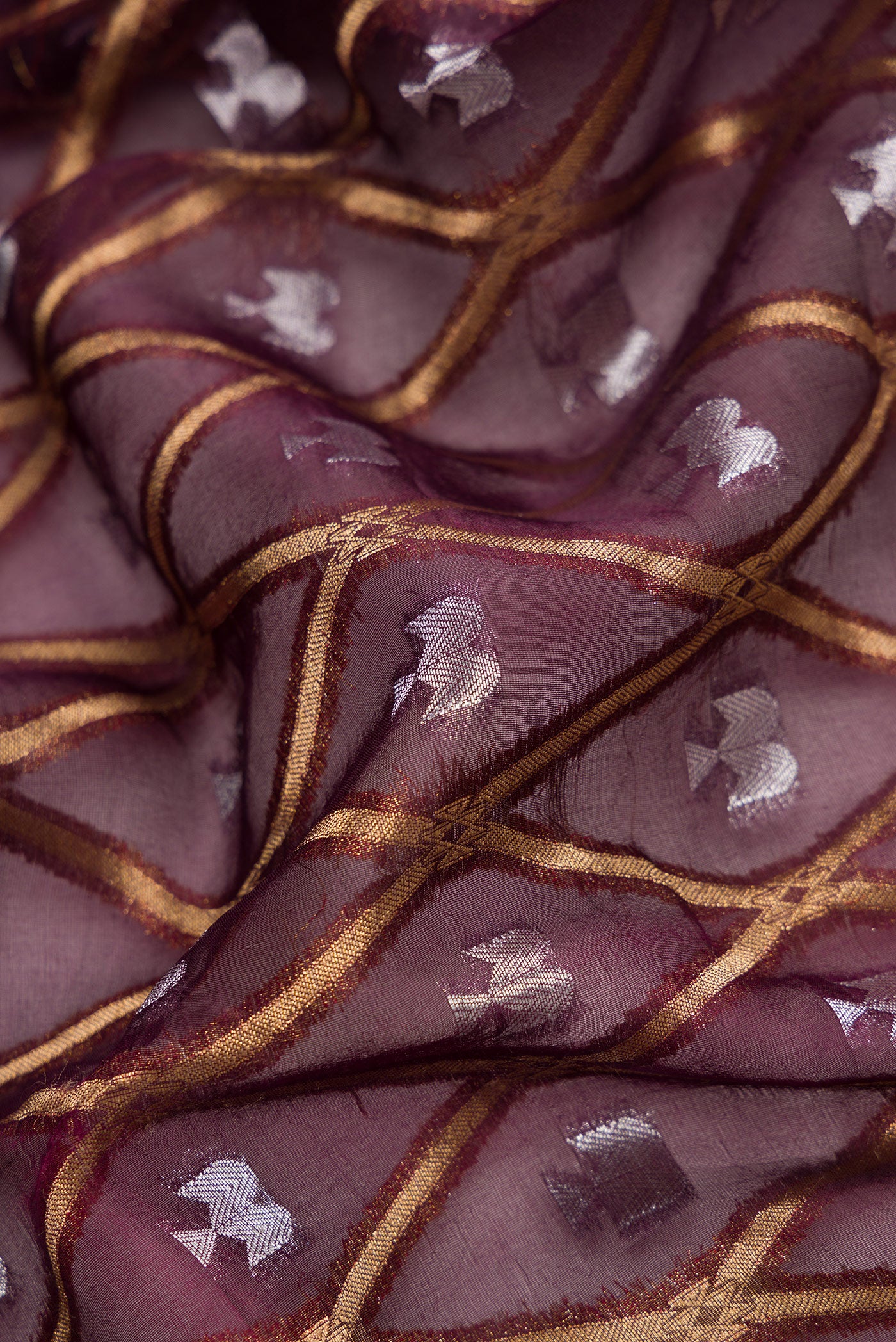 Coffee Brown Organza Silk Saree - Image 2
