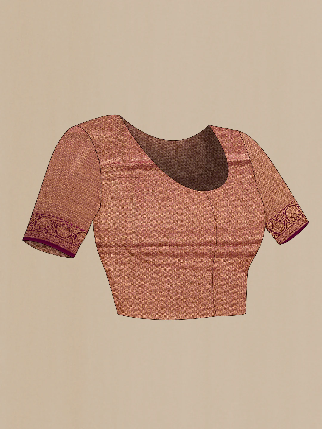 Coffee Brown Organza Silk Saree - Image 4