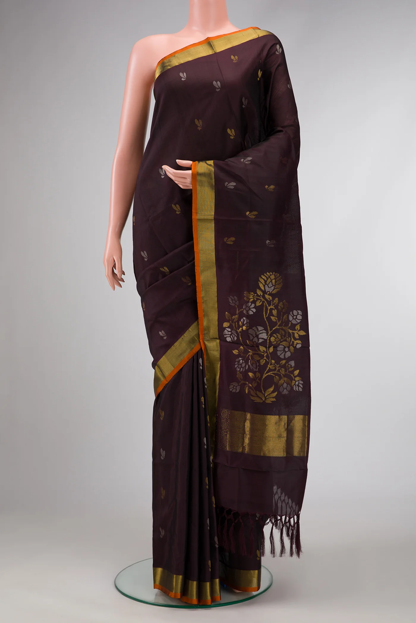 Coffee Brown Uppada Silk Saree
