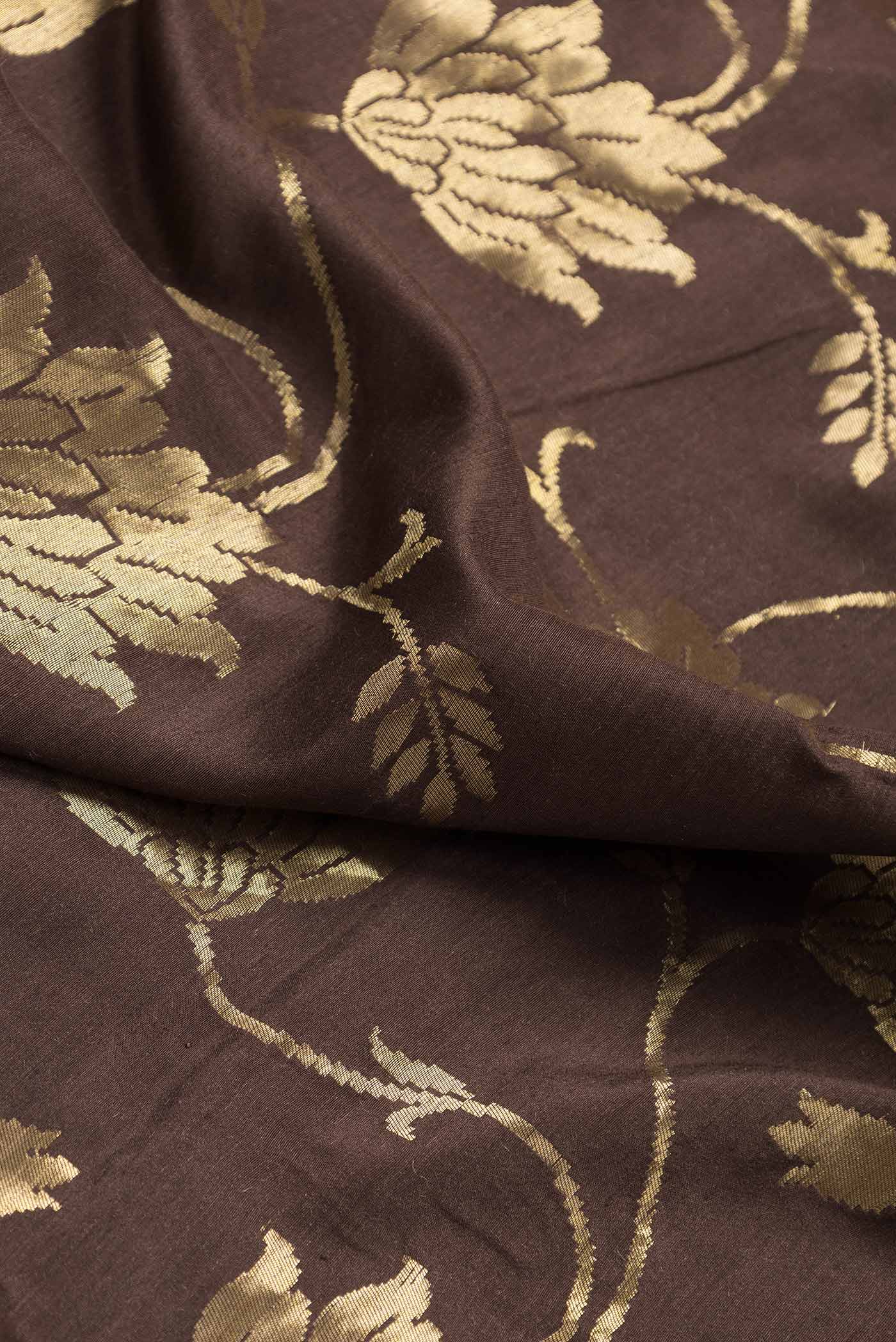 Coffee Brown Banarasi Tussar Georgette Saree - Image 2