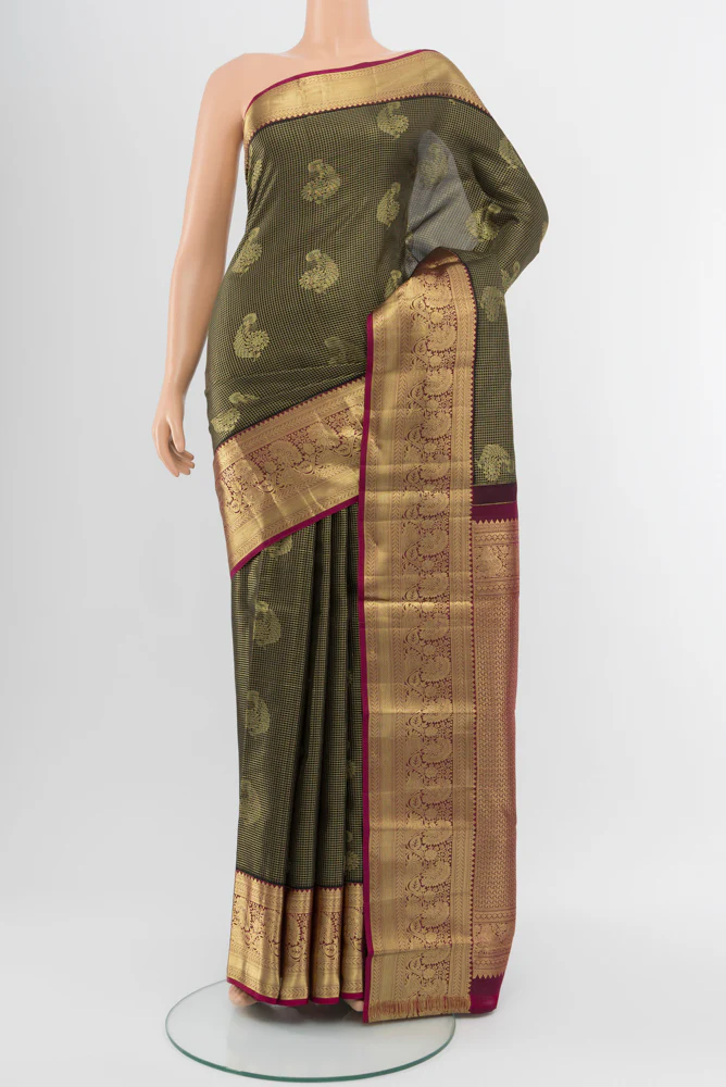 Coffee Brown Kanchipuram Silk Saree