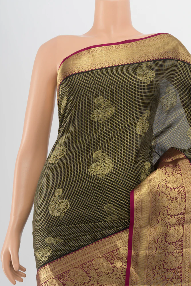 Coffee Brown Kanchipuram Silk Saree - Image 2