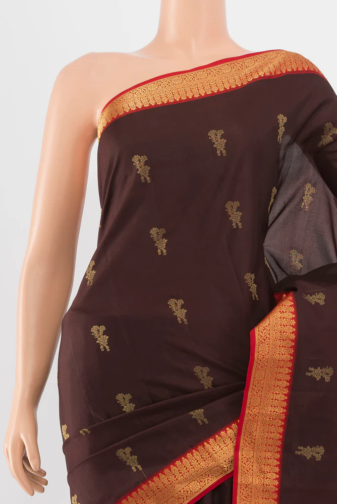 Coffee Brown Kanchipuram Silk Saree - Image 2