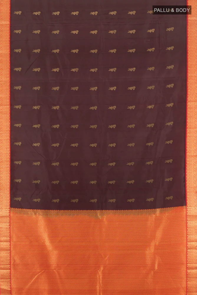 Coffee Brown Kanchipuram Silk Saree - Image 5
