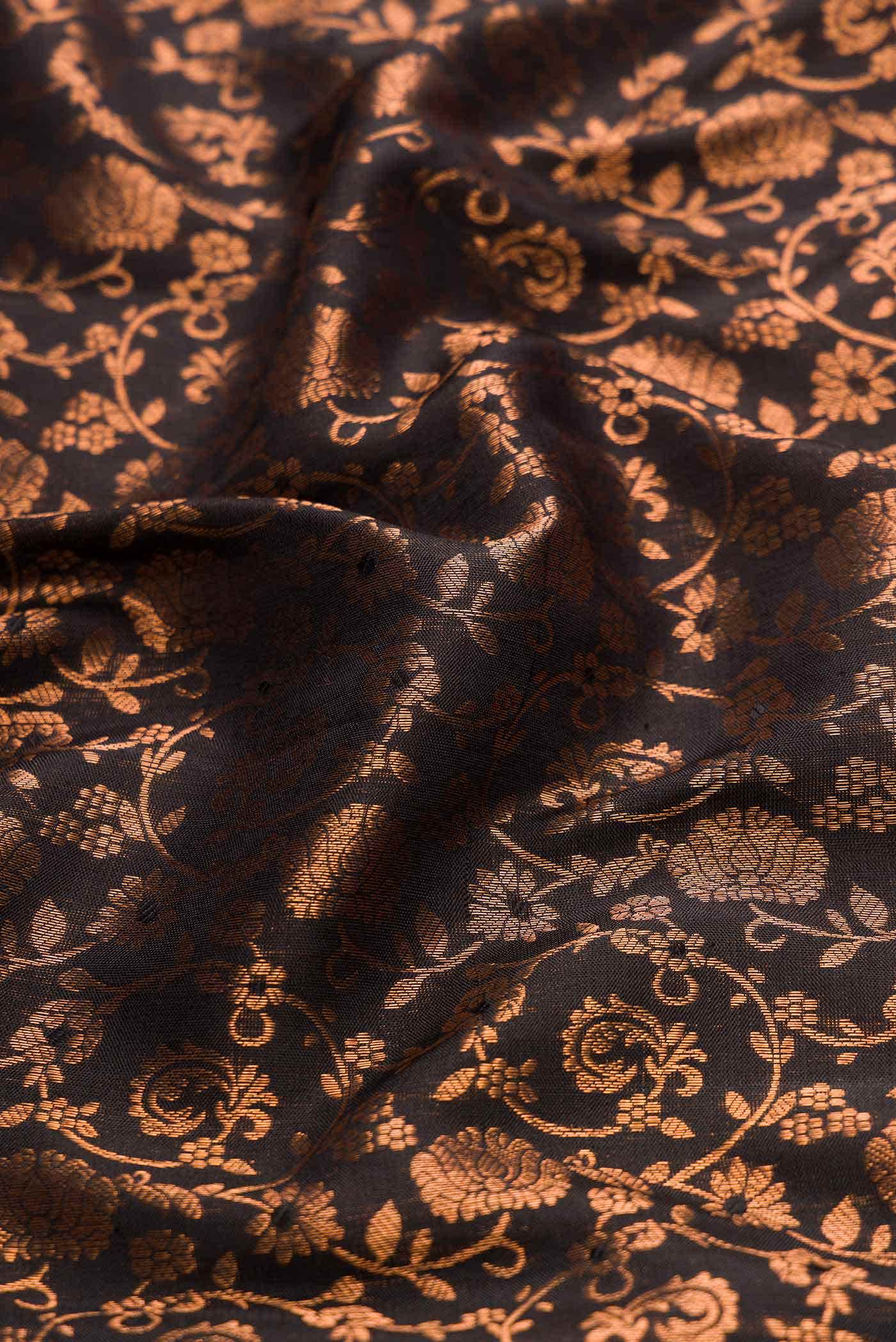Coffee Brown Kanjivaram Silk Saree - Image 3