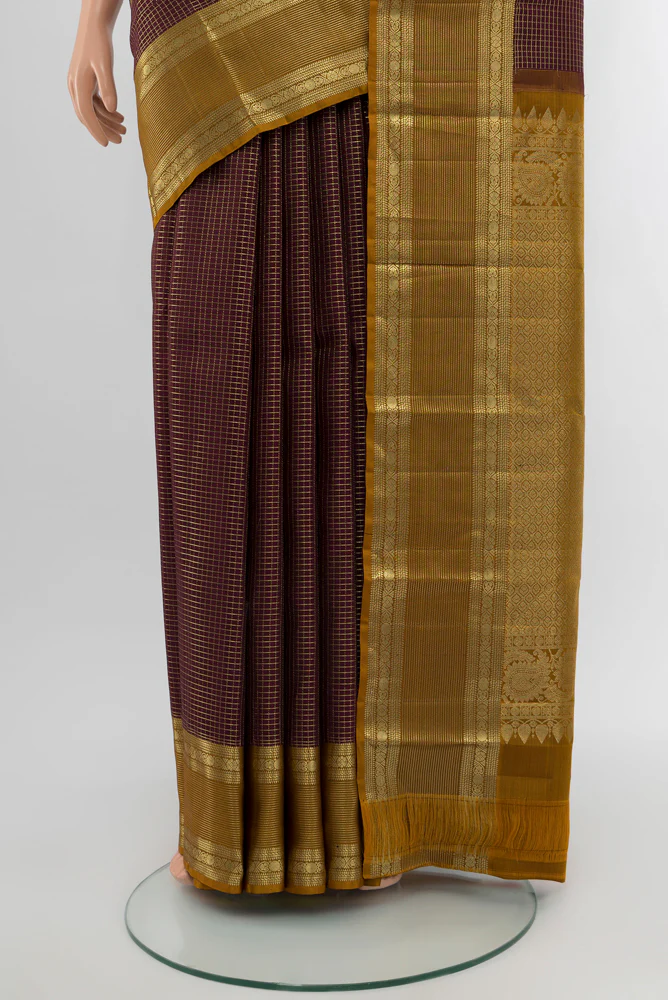 Coffee Brown Kanjivaram Silk Saree - Image 3