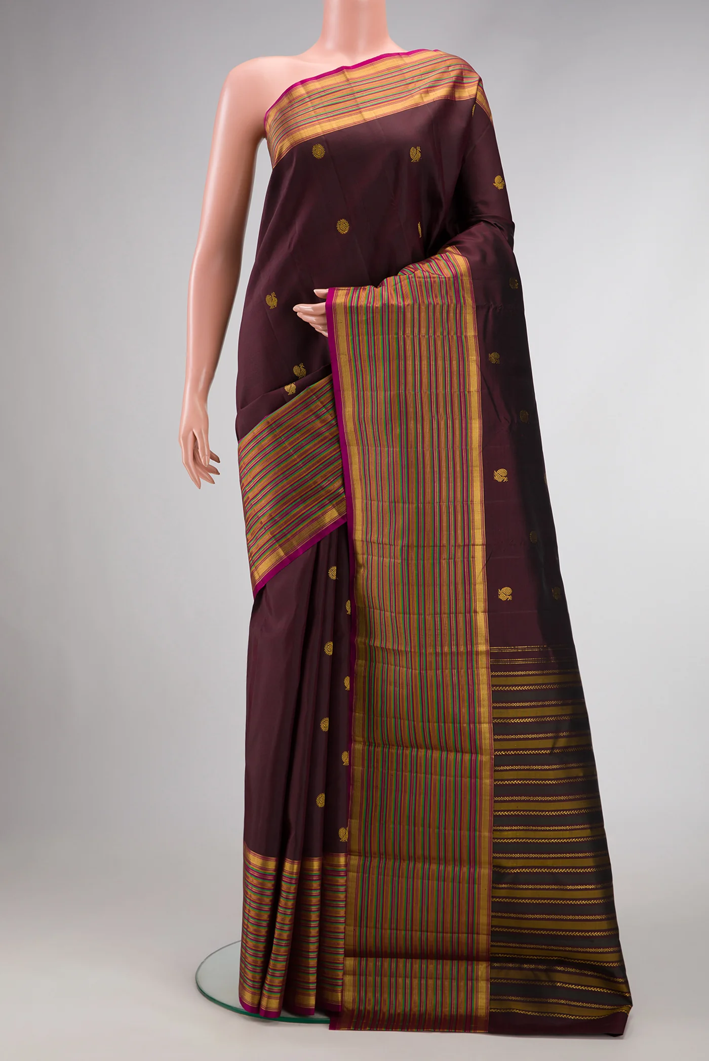 Coffee Brown Kanjivaram Silk Saree