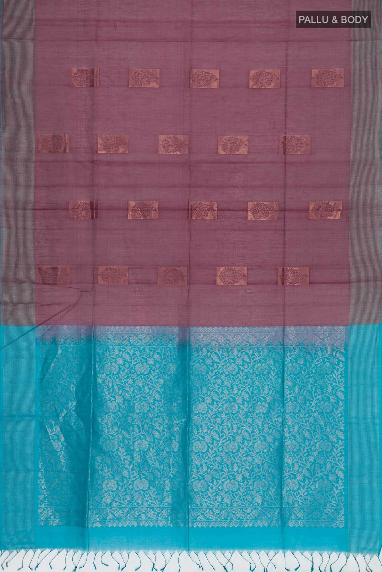 Coffee Brown Silk Cotton Saree - Image 2