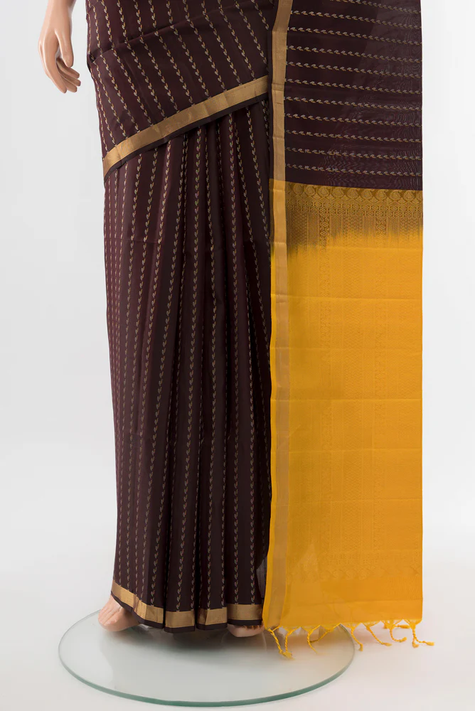 Coffee Brown Soft Silk Saree - Image 3