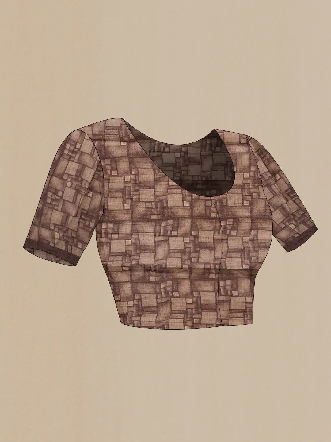 Coffee Brown Tussar Silk Saree - Image 6