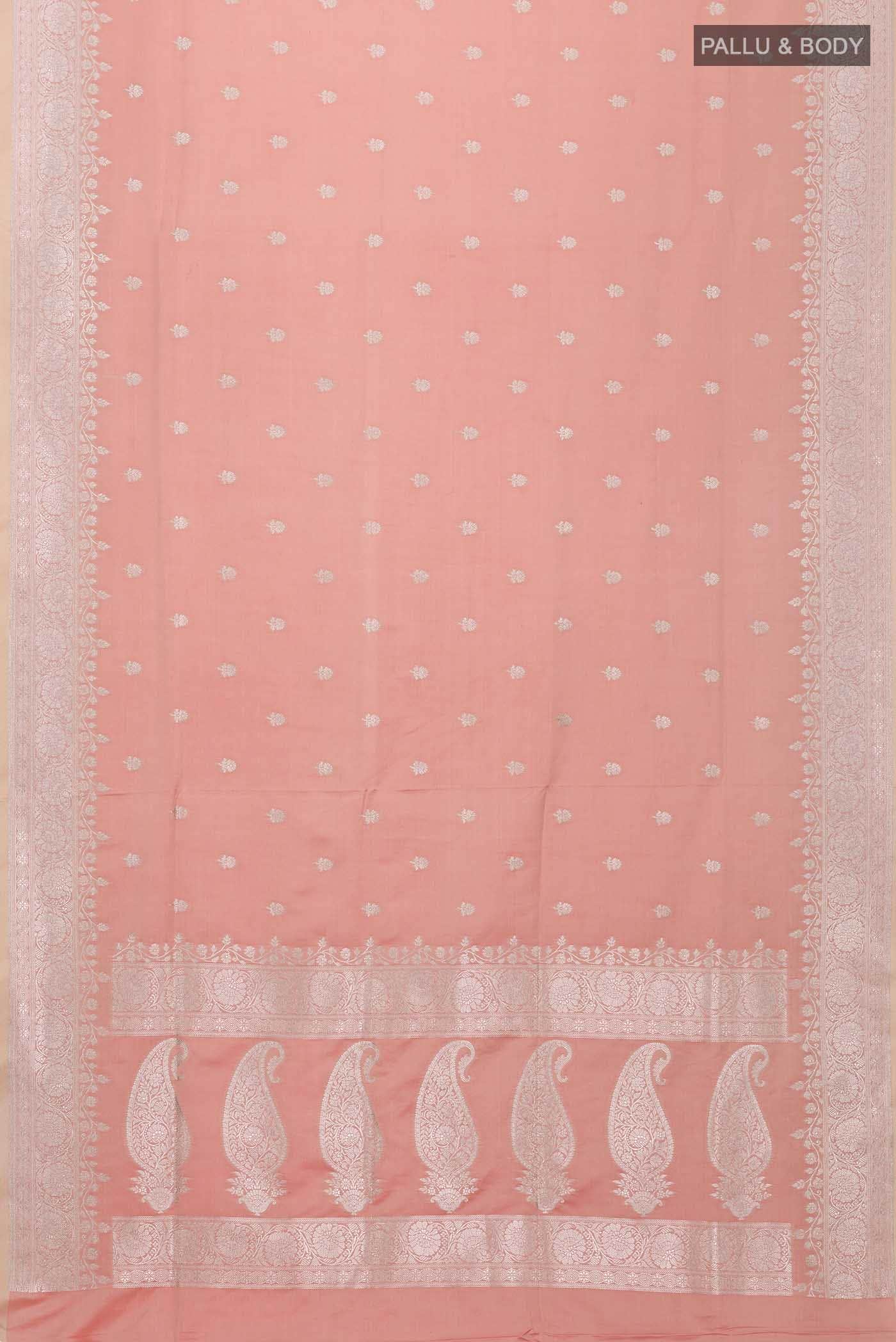 Coral Banarasi Silk Saree - Image 2