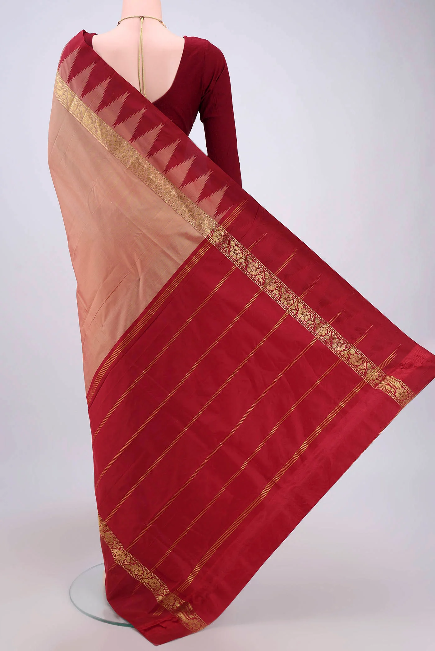 Peach Blended Bangalore Silk Saree - Image 2