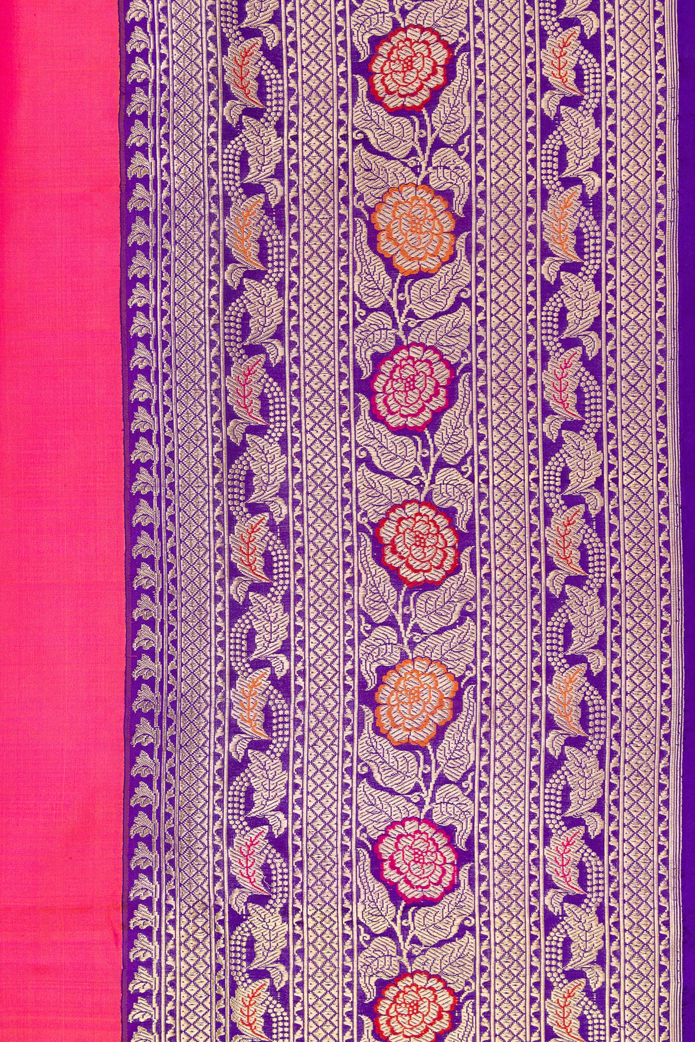 Pink Banarasi Silk Saree - Image 3