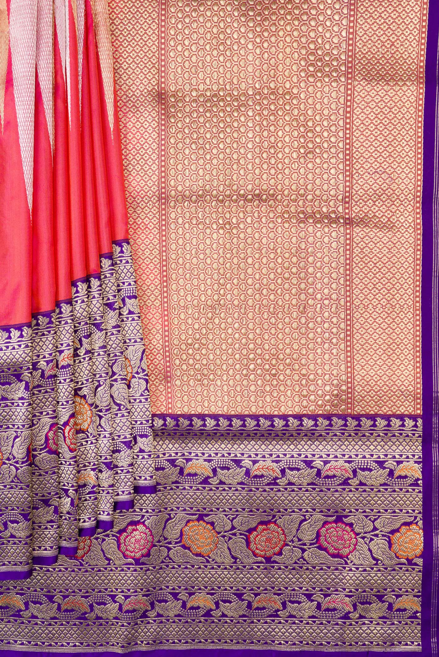 Pink Banarasi Silk Saree - Image 4