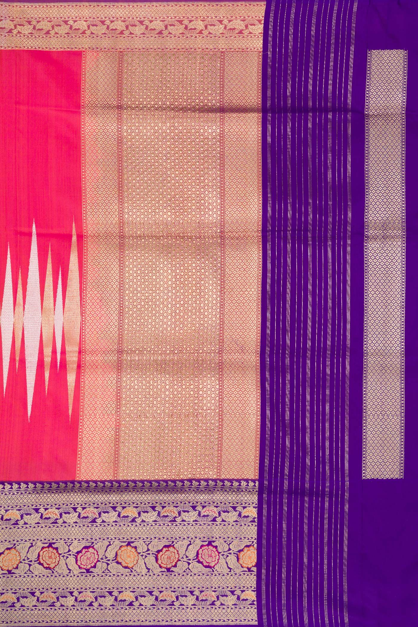 Pink Banarasi Silk Saree - Image 7