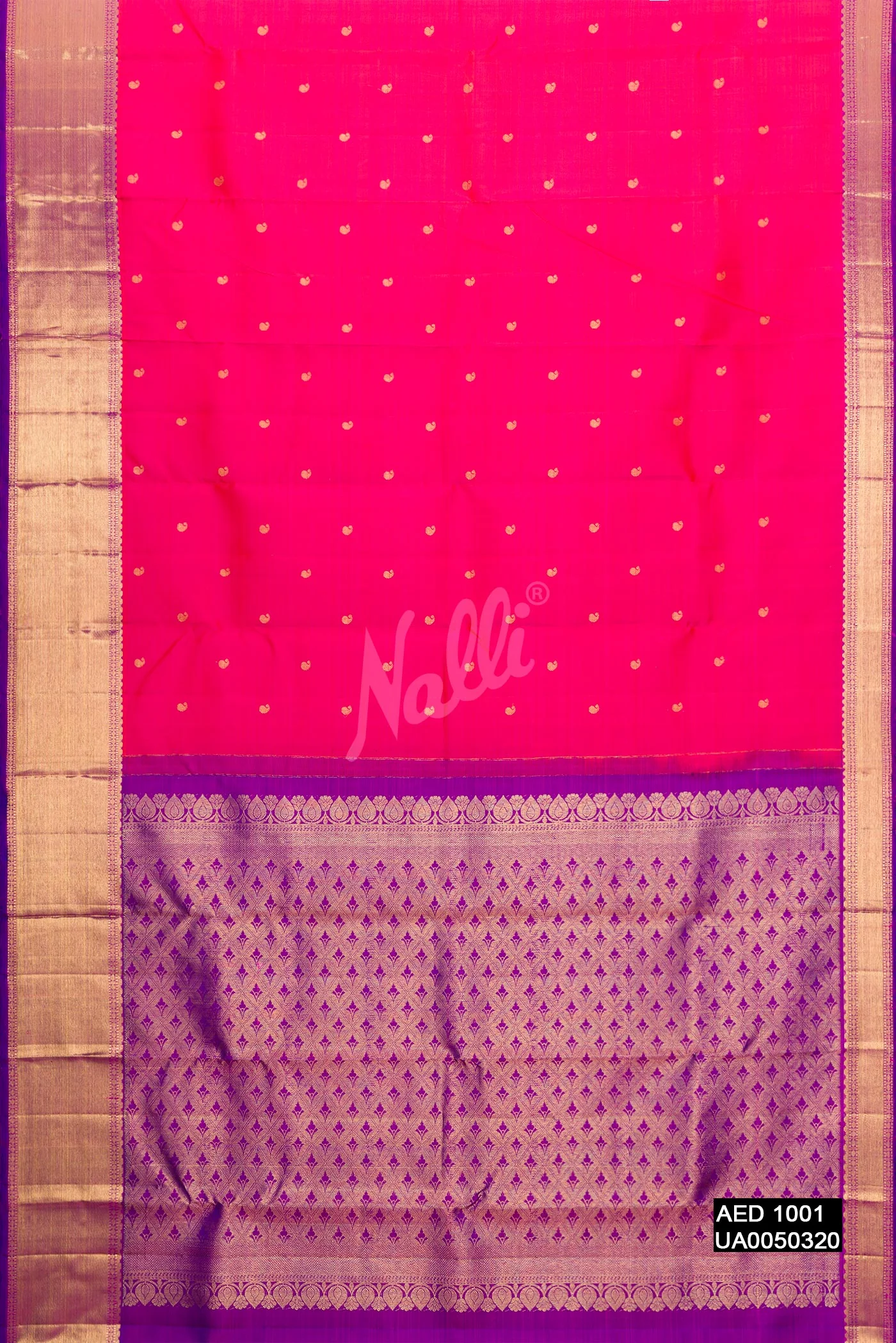 Coral Dual Tone Kanchipuram Silk Saree