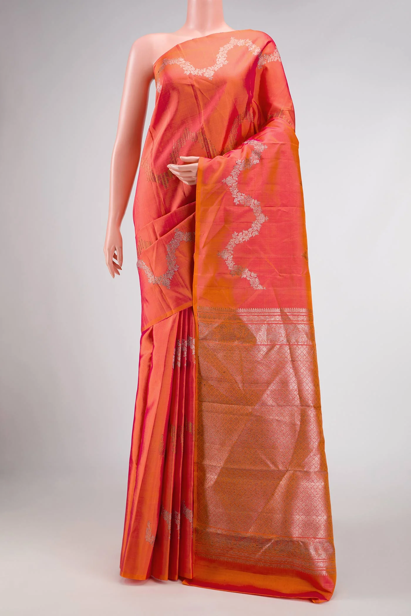 Orange Kanjivaram Silk Saree