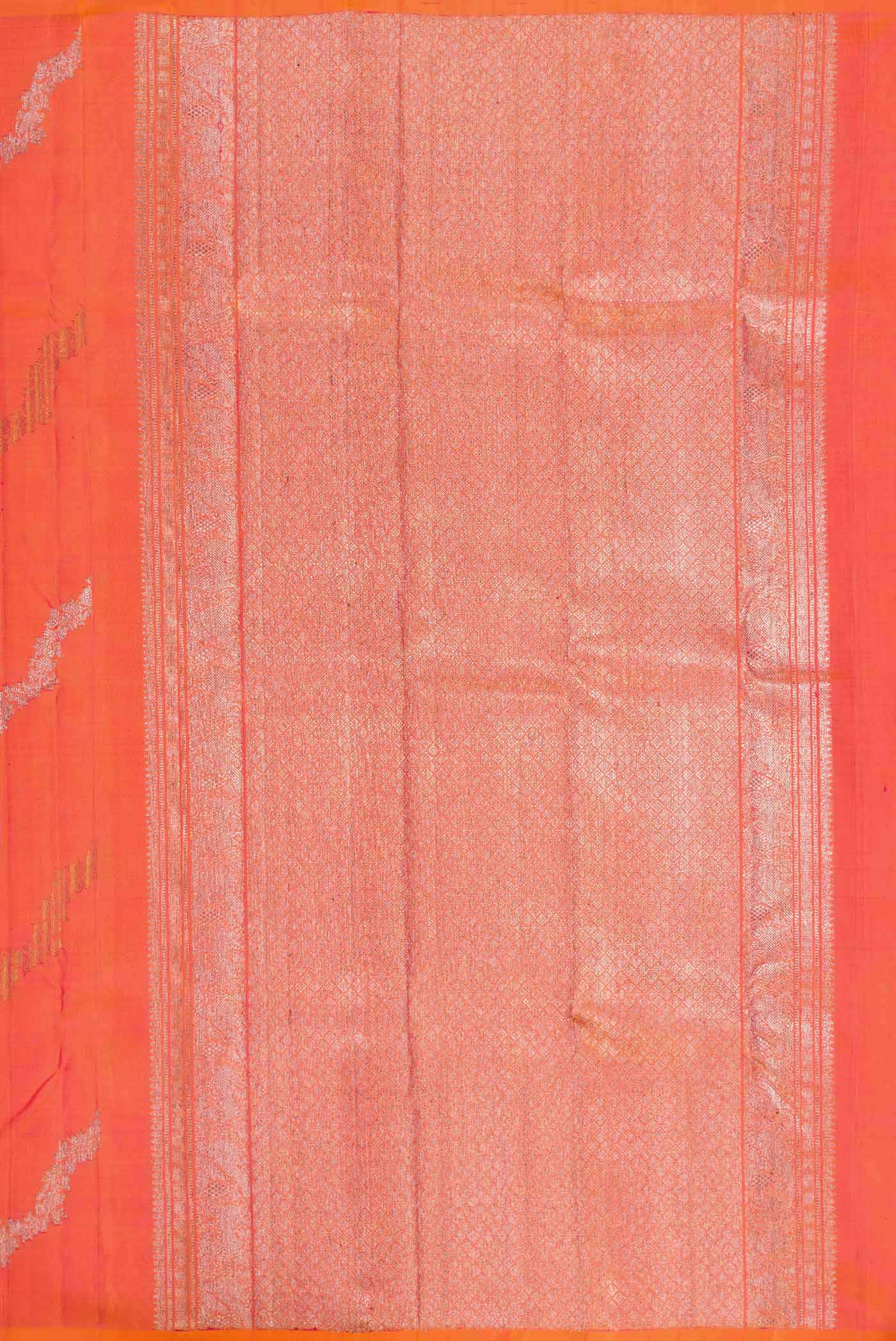 Orange Kanjivaram Silk Saree - Image 6