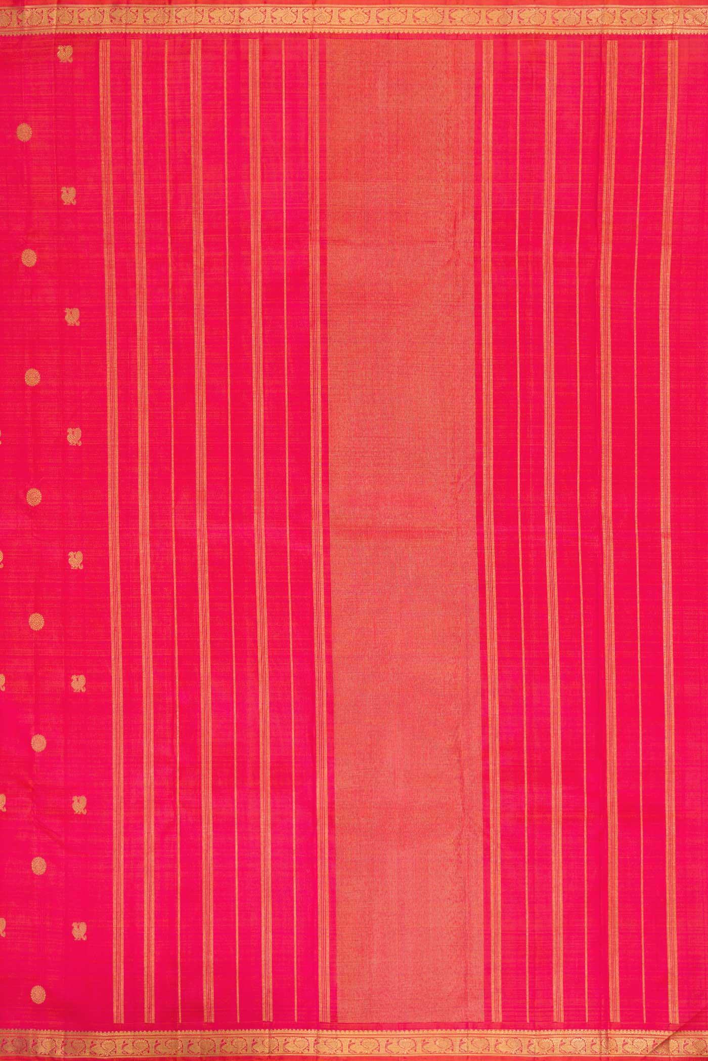 Pure Silk Pure Zari Pink with Orange Color Kanchipuram Saree - Image 7