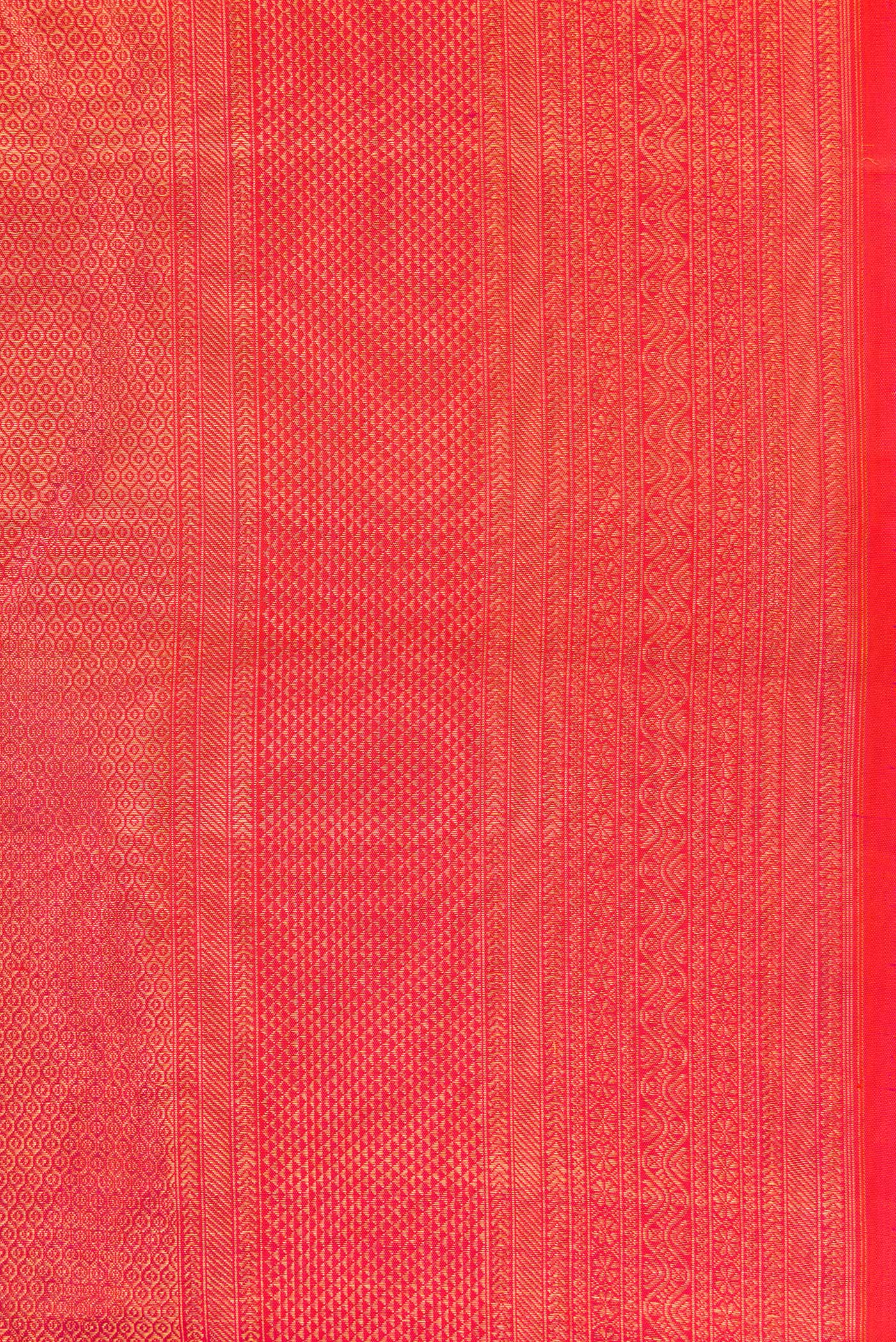 Pink with Orange Color Kanchipuram Silk Saree - Image 3