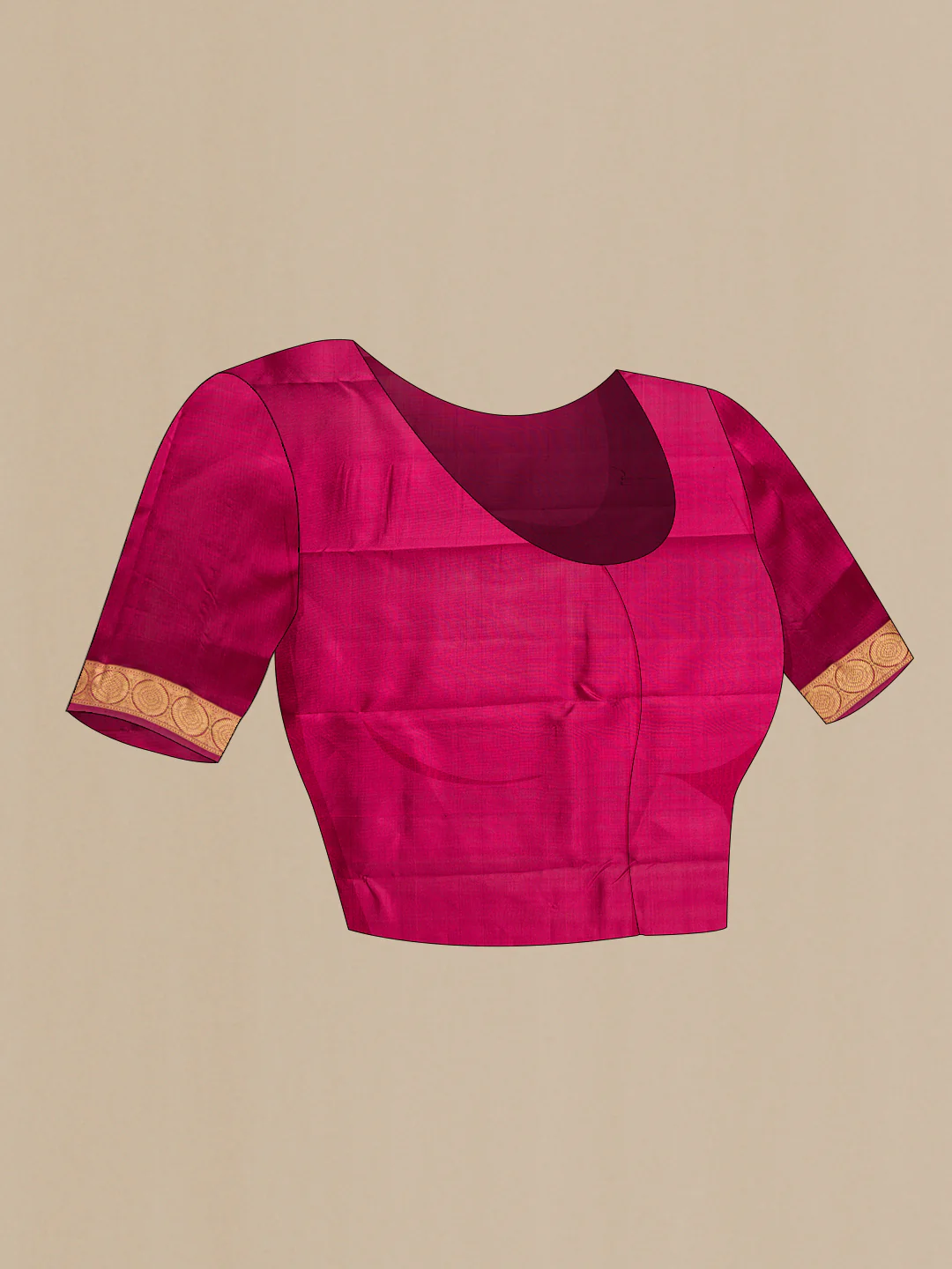 Pink with Orange Color Kanjivaram Silk Saree - Image 5