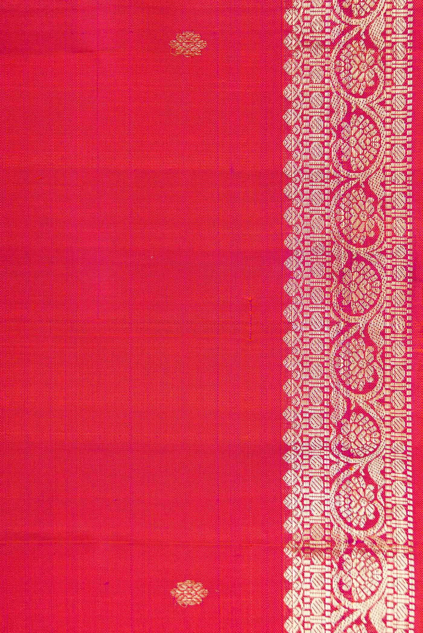 Pink with Orange Color Kanjivaram Silk Saree - Image 3