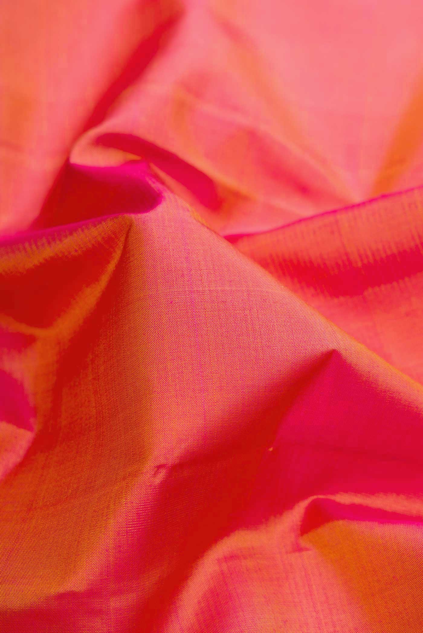 Pink with Yellow Color Kanjivaram Silk Saree - Image 2