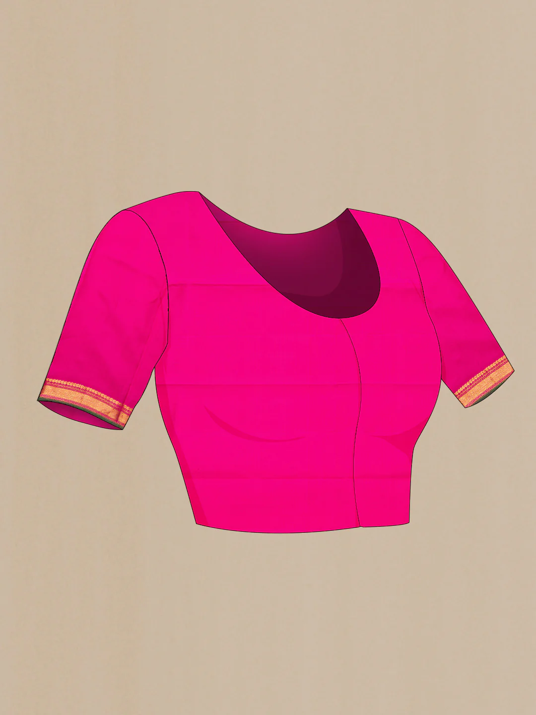 Pink with Yellow Color Kanjivaram Silk Saree - Image 5