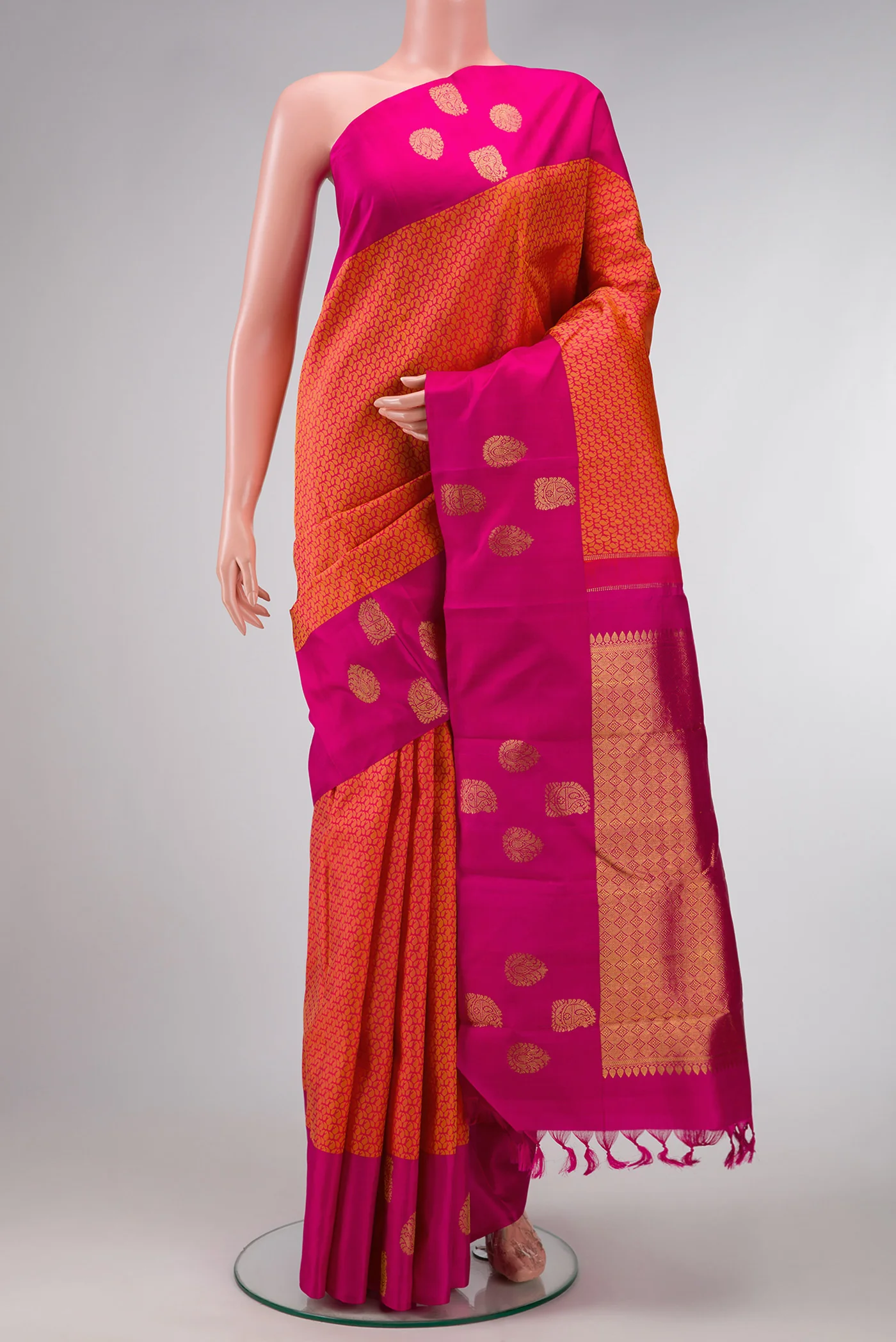 Orange Kanjivaram Silk Saree
