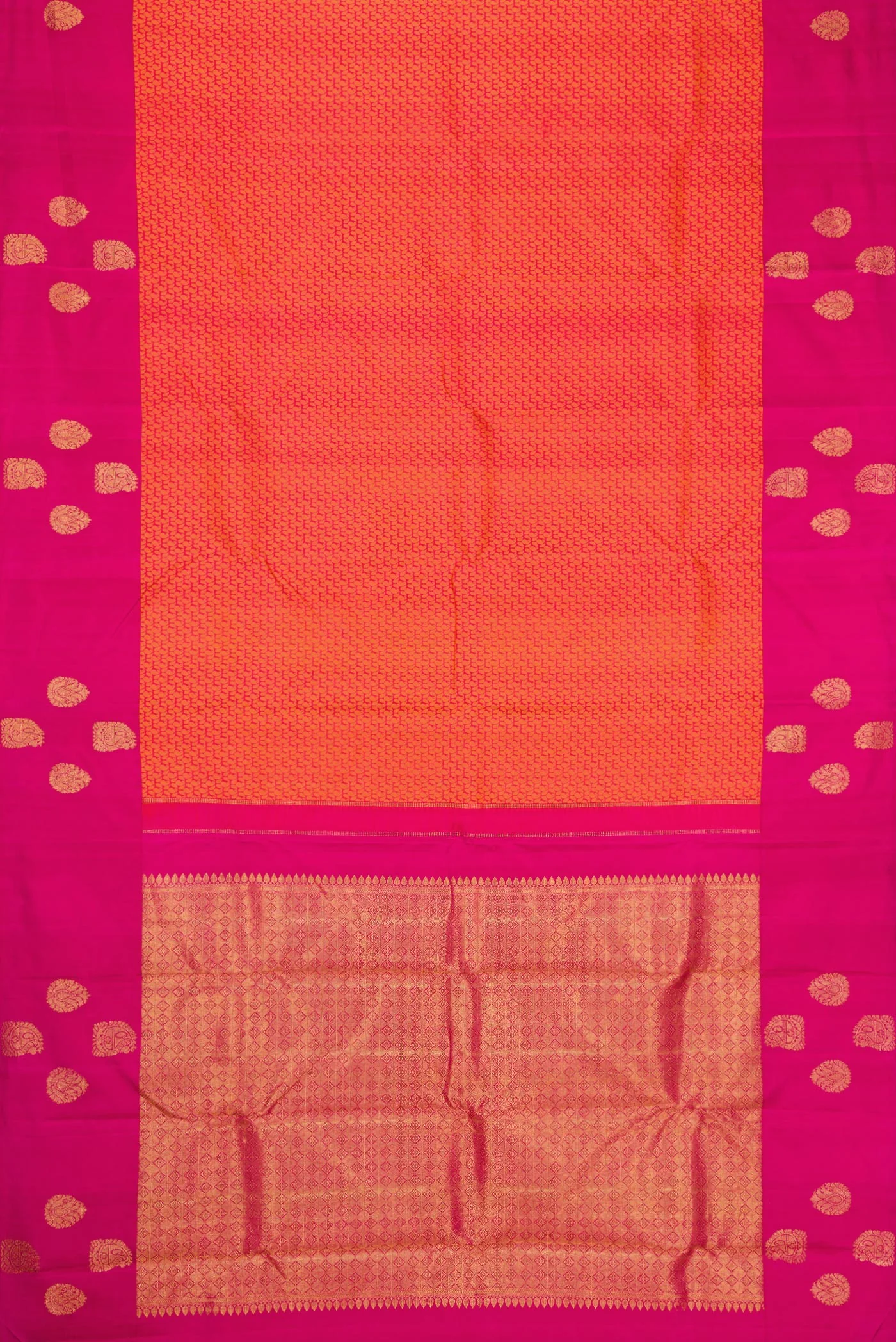 Orange Kanjivaram Silk Saree - Image 6