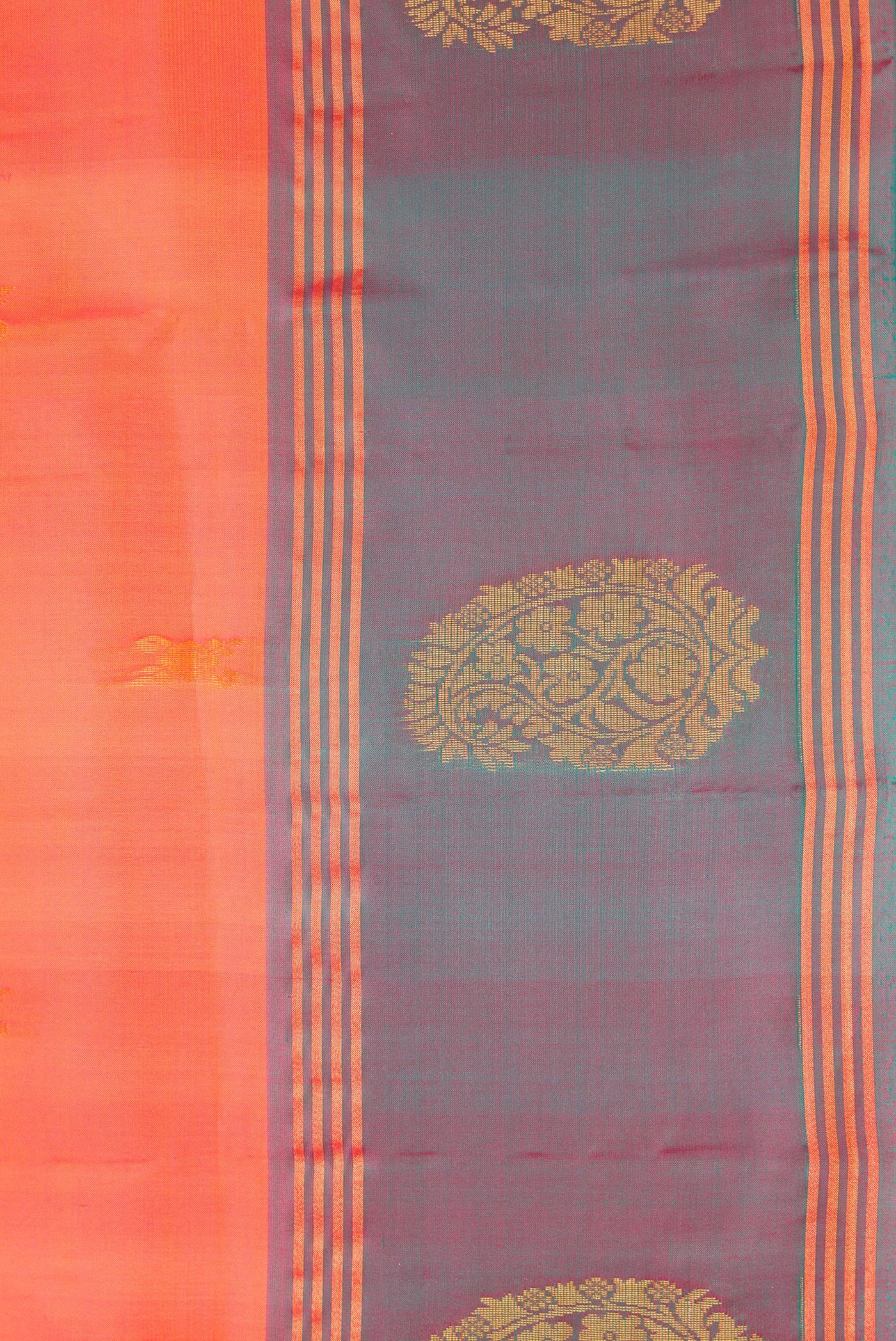 Pink with Orange Color Soft Silk Saree - Image 3