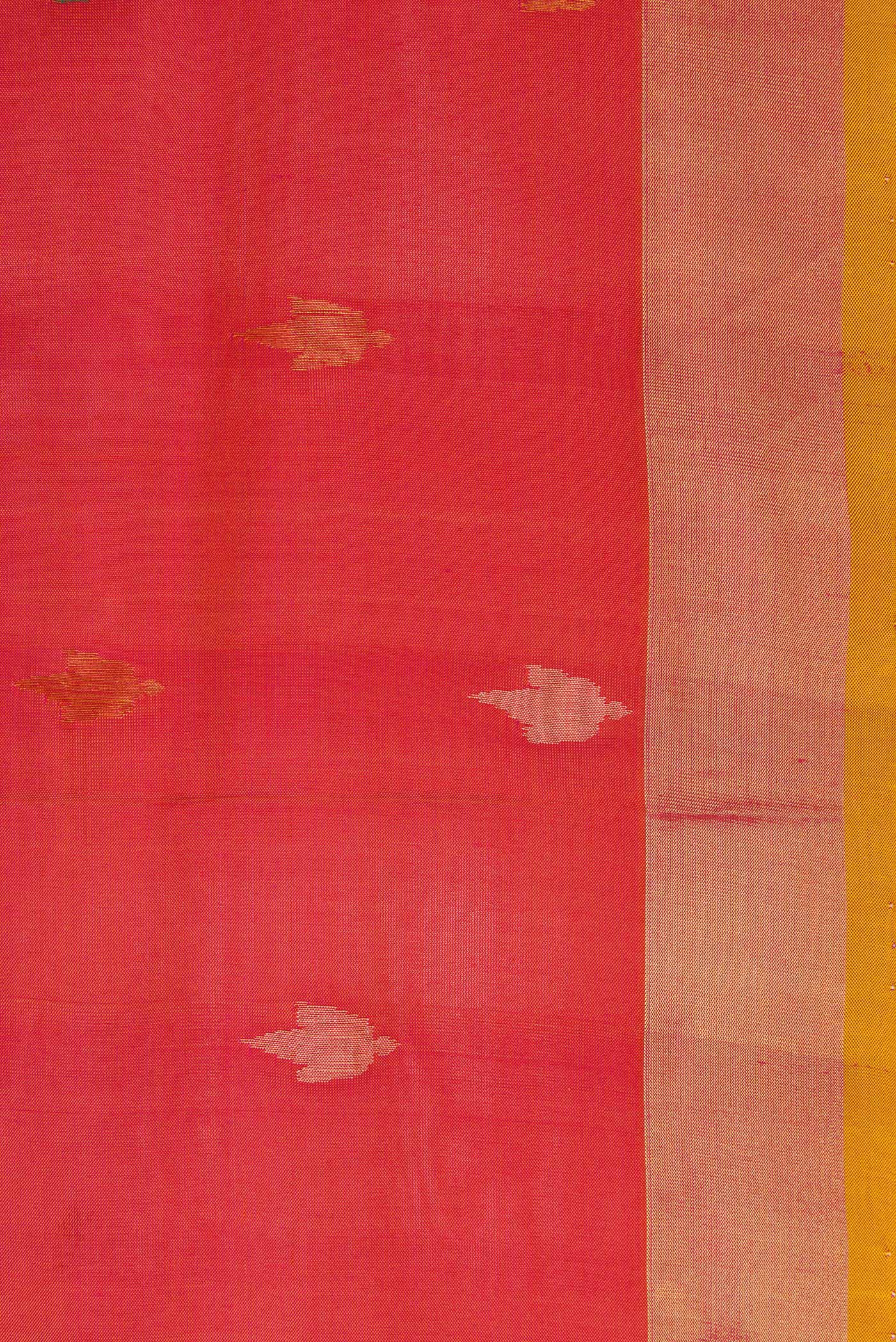Pink with Orange Color Uppada Silk Saree - Image 3