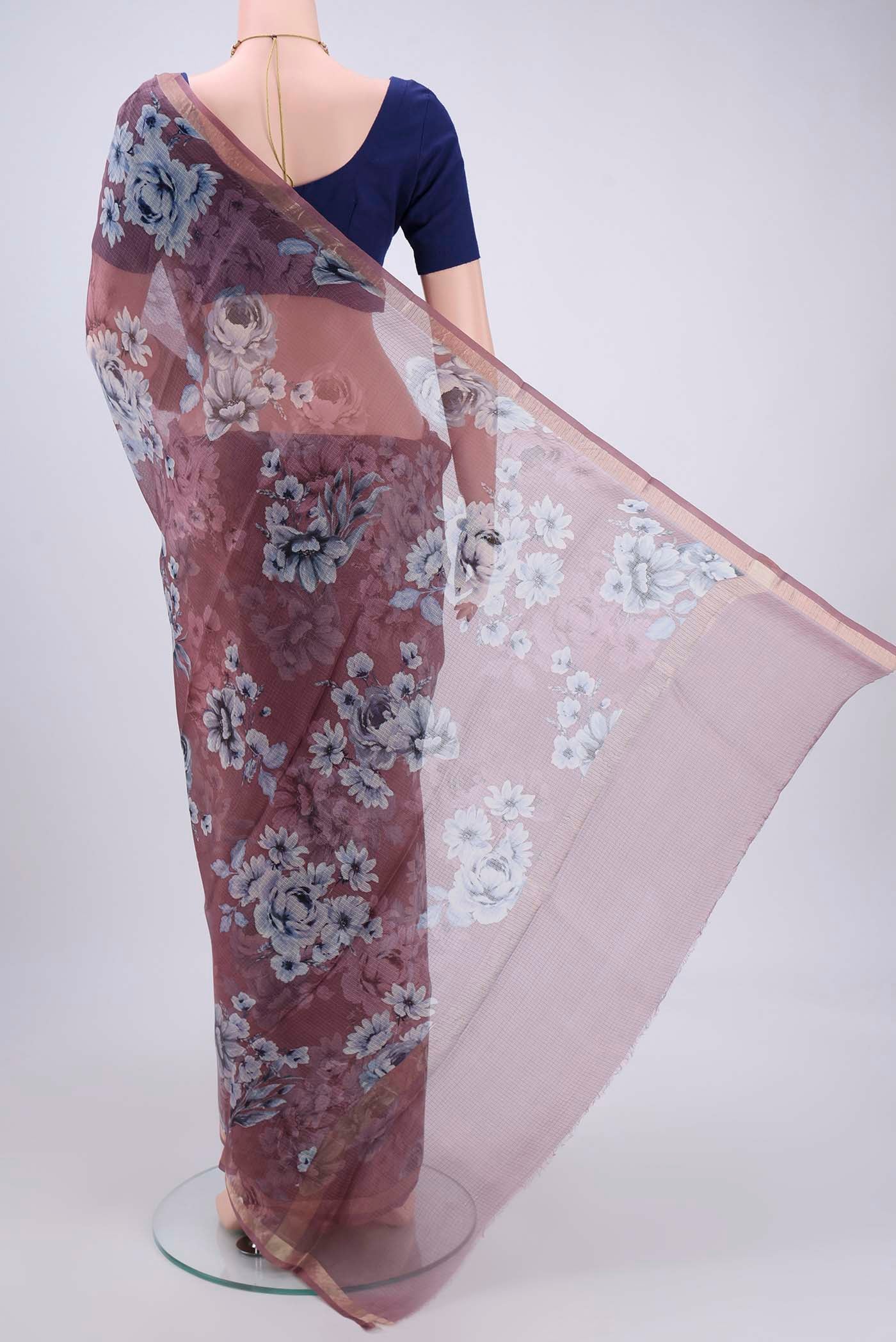 Mauve Kota Silk Saree - Image 3